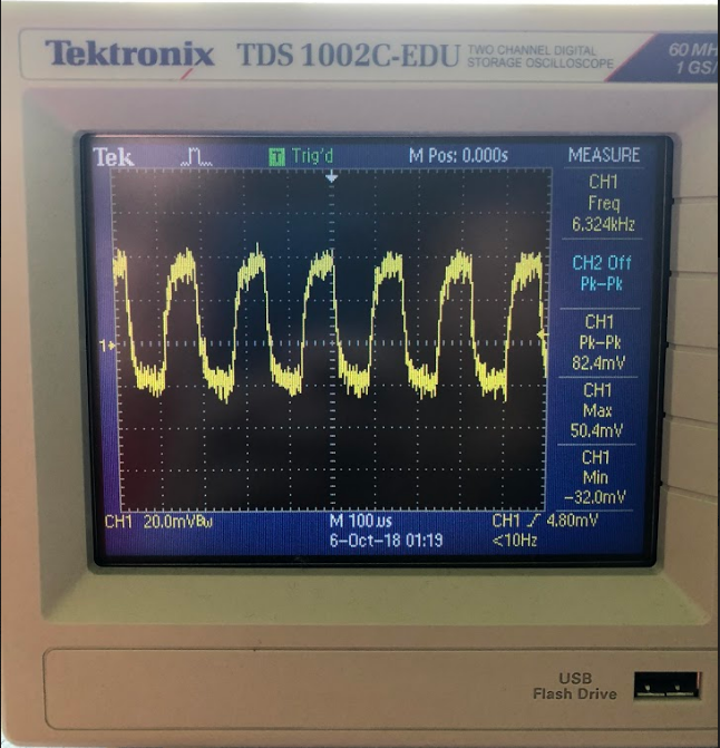 Oscilloscope Output of IR Signal Before Amplification